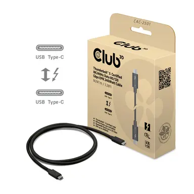 Club 3D B.V USB Type C Cable USB80 1.2M/3,94FT Whit