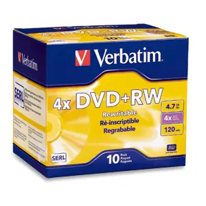 Verbatim Americas 10PK DVD+RW 4.7GB 4X Branded Surface JC