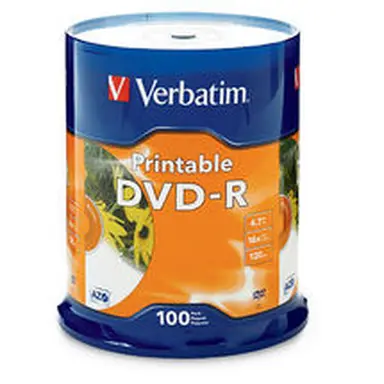 Verbatim Americas Verbatim DVD-R 4.7GB 16X White Inkjet PRINTABLE-100PK Spindle, image 4