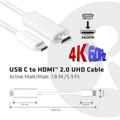 Club 3D B.V USB C to HDMI 2.0 UHD Cable 1.8M/5.9FT, image 7