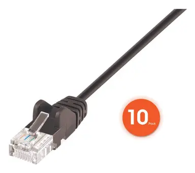 Intellinet Cat6 U/UTP Slim Network Patch Cable, 1 FT., Black, 10-Pack, image 8