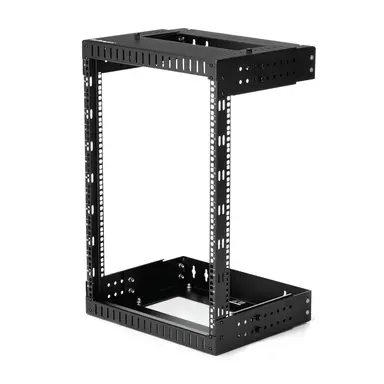 2-POST 15U Open Frame Network Rack with Adjustable Depth (12-20IN) - Durable Hea