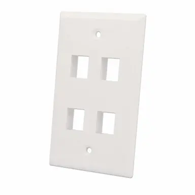 Intellinet 4-Outlet Keystone Wall Plate