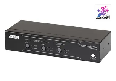 Aten 2X2 True 4K HDMI Matrix Switch with Audio DE-Embedder, image 4