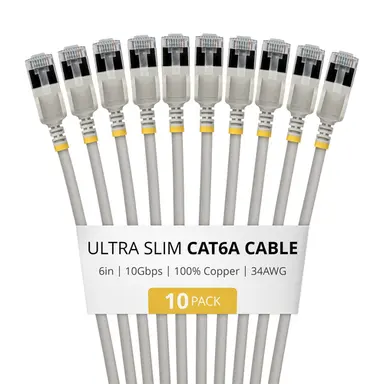 StarTech.com 10-Pack of Ultra Slim Cat6a Cables Is Ideal for Multiple Setups; 10GBPS Ethernet, image 3