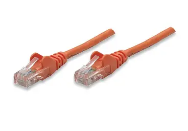 Intellinet Patch Cable Cat 5E UTP Orange 0.5 ft Snagless Boot