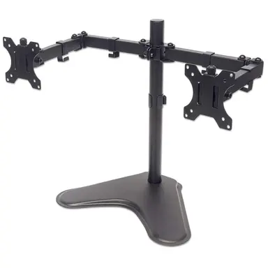 Manhattan - Strategic Universal Dual Monitor Stand with Double-Link Swing Arms Holds Two 13 to 32 LCD