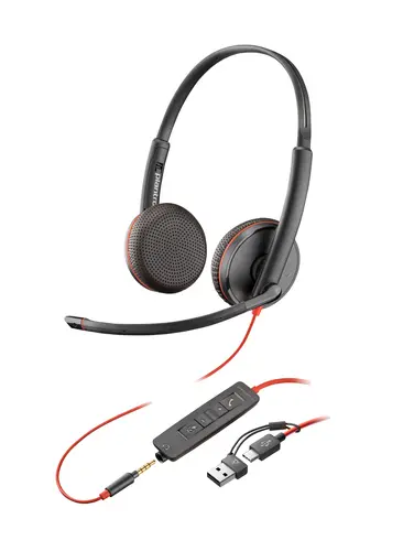 HP Poly Blackwire 3225 Stereo Headset +USB-C/A Adapter TAA US, image 4