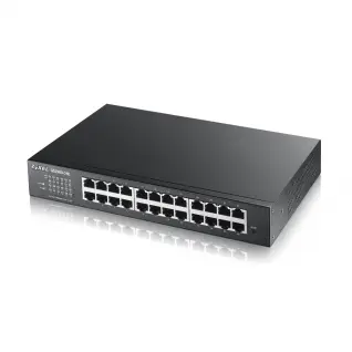 Zyxel Communications Fanless 24 Port Gbe L2 Web Managed Desktop Switch - 24 X Gbe RJ-45