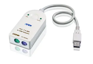 Aten PS/2 to USB Adapter - USB Type A Left Connector - Male Left Gender - 6 Pin Mini