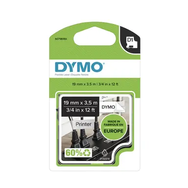 Dymo D1 Tape, Black Print/ White Fabric, 1/2IN X 11 1/2FT, image 6