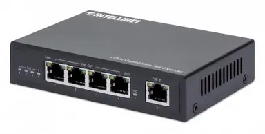 Intellinet Indoor 4-PORT Gigabit Ultra POE Extender Extends Range Beyond the 32
