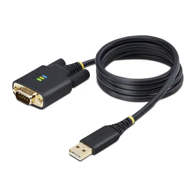 StarTech.com 3 ft (1M) USB to Serial Adapter Cable, Com Retention, Interchangeable Screws/Nuts