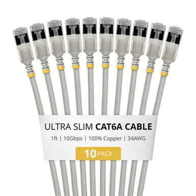 StarTech.com 10-Pack of Ultra Slim Cat6a Cables Is Ideal for Multiple Setups; 10GBPS Ethernet, image 3