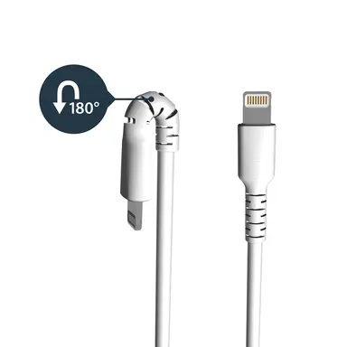 StarTech.com 3.3 ft 1M USB to Lightning Cable - Apple Mfi Certified - Aramid Fiber - White, image 7