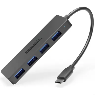 Plugable Technologies Plugable USB C to USB Adapter Hub, 4-Port USB 3.0 Hub, No Drivers Required, Wind, image 4