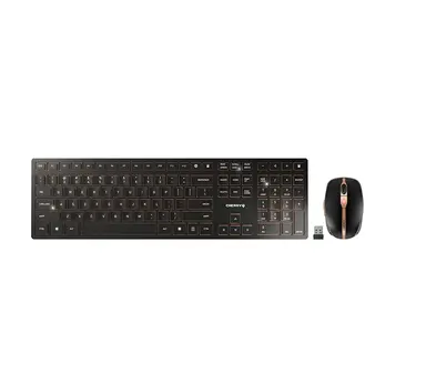 Cherry Americas Bluetooth or 2.4GHz Wireless, AES-128 Bit 128 Encryption (Keyboard & Mouse), 104
