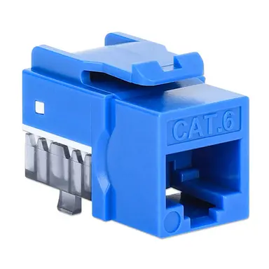 Intellinet Cat6 Slim Keystone Jack with Punch-Down Stand, Blue, 25-Pack, image 6
