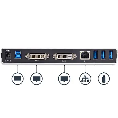 StarTech.com Dual-Monitor USB 3.0 Docking Station - USB 3.0 Dock Includes DVI to VGA & DVI, image 8