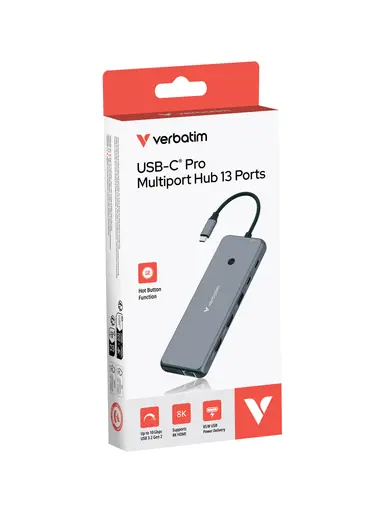 Verbatim Americas USB-C Pro Multiport Hub CMH 13 13-Ports, image 6