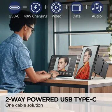 ViewSonic 15.6 in Portable 1080P OLED Monitor with 60W USB-C and Mini-HDMI, and Ergonomic, image 8