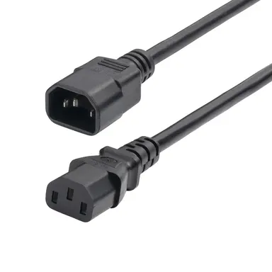 StarTech.com 1 ft (0.3 m) Power Extension Cord, IEC 60320 C14 to C13 PDU Power Cord, 10A 250V