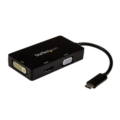 StarTech.com 3-in-1 USB C Adapter: USB C to VGA Adapter USB C to DVI Adapter or USB-C to HDMI