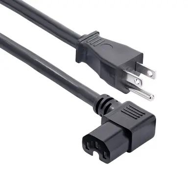 StarTech.com 8 ft (2.4 m) Heavy Duty Power Cord, NEMA 5-15P to Right Angle C15, 15A 125V, 14AWG
