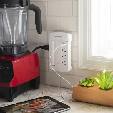 CyberPower Systems (USA) Swivel, 120V, 2 USB 3.6A Type a & C, 900J $75K Ceg, Wall Tap, White, image 6