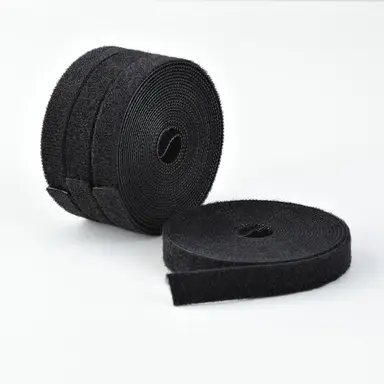 StarTech.com 4-Pack 15 ft (4.6 m) Hook and Loop Roll, 0.5 in Wide, Black, Cut-to-Size Reusable