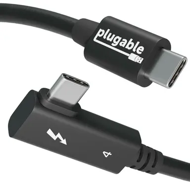 Plugable Technologies Plugable Thunderbolt 4 Cable Right Angle 40GBPS, 240W Epr Charging, 8K, Intel CE, image 4