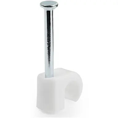 StarTech.com 100 Cable Clips with Nail - for Cables from 0.20-0.28IN (5-7MM) - Durable PE Mat