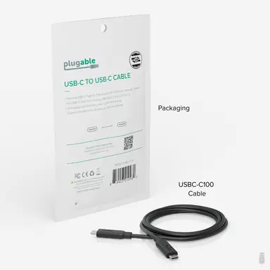Plugable Technologies Plugable 10GBPS USB C to USB C Cable, 3.3 Feet (1 Meter), 3A, USB-If Certified, image 8