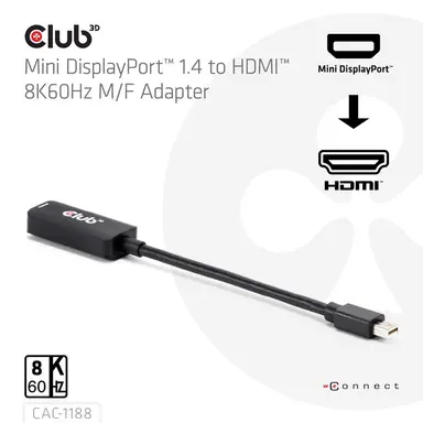 Club 3D B.V Mdp to HDMI 2.1 Adapter 8K 60HZ, image 7
