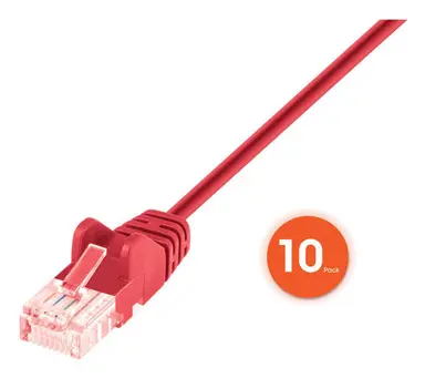 Intellinet Cat6 U/UTP Slim Network Patch Cable, 1.5 FT., Red, 10-Pack, image 8