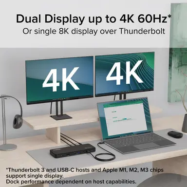 Plugable Technologies Plugable Thunderbolt 4 Dock 100W Charging, Laptop Docking Station Dual Monitor, image 4