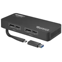 Plugable Technologies Plugable 4K DisplayPort and HDMI Dual Monitor Adapter for USB 3.0 and USB-C, Com, image 3