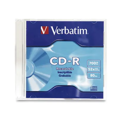 Verbatim Americas 1PK CD-R 80MIN 700MB 52X Branded Scase