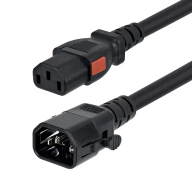 StarTech.com 10 ft Heavy Duty Power Extension Cord W/Locking IEC 60320 C14 and Locking C13