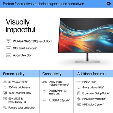 HP Sbuy S7 Pro 724PN 24 in WUXGA Monitor, image 6