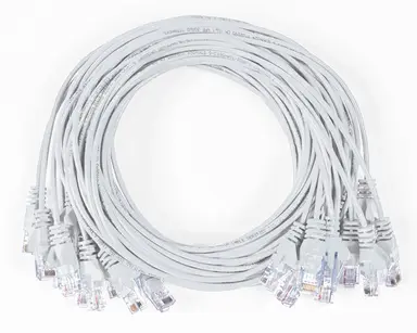 Intellinet Cat6 U/UTP Slim Network Patch Cable, 1.5 FT., White, 10-Pack