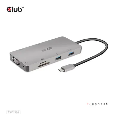 Club 3D B.V Usbc 9-in-1 Hub with HDMI, VGA, 2X USB-a
