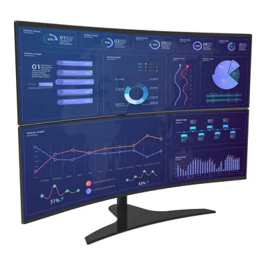 Peerless Industries Desktop Stand - Matte Black - Internal Cable Management Conceals All Cabling
