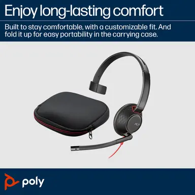 HP Poly Blackwire 5210 Monaural USB-C Headset +3.5MM Plug +USB-C/A Adapter, image 8