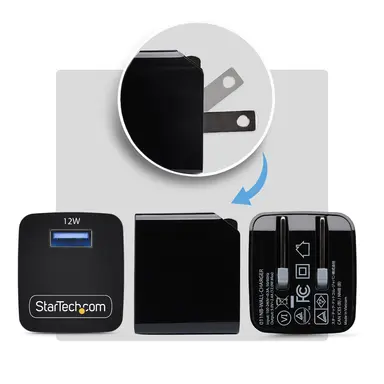 StarTech.com Compact Lightweight 12W USB-a Wall Charger with Foldable Prongs and Portable Des, image 8