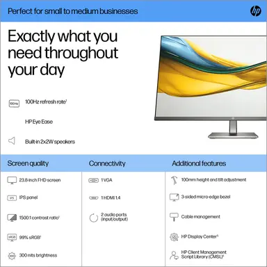 HP Sbuy S5 524DA 23.8 in FHD Monitor, image 6