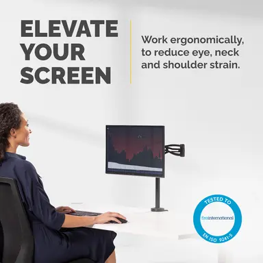 Fellowes The Fellowes Depth Adjustable Monitor Arm Adjusts Easily in Every Way for Optimu, image 6