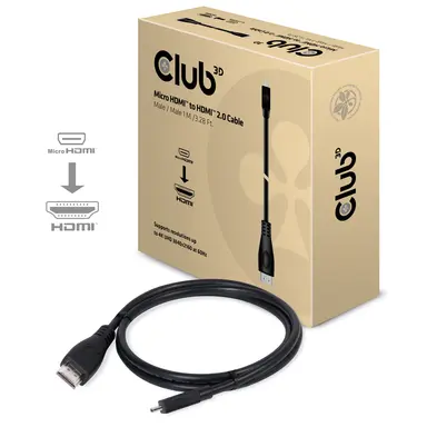 Club 3D B.V Micro HDMI_ HDMI 2.0 Cable M_M 1M/3.28FT, image 6