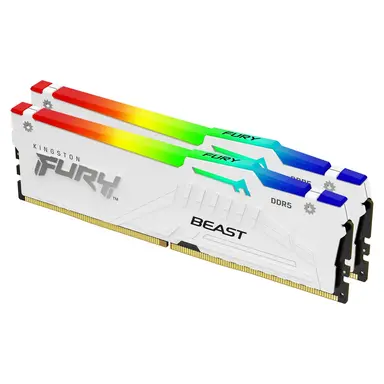Kingston 32GB 5200MT/S DDR5 CL40 DIMM (Kit of 2) Fury Beast White RGB XMP