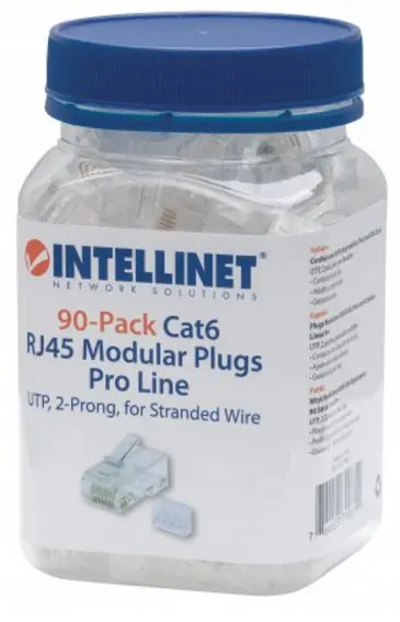 Intellinet 90-Pack Cat6 RJ45 Modular Plugs Pro Line, image 6